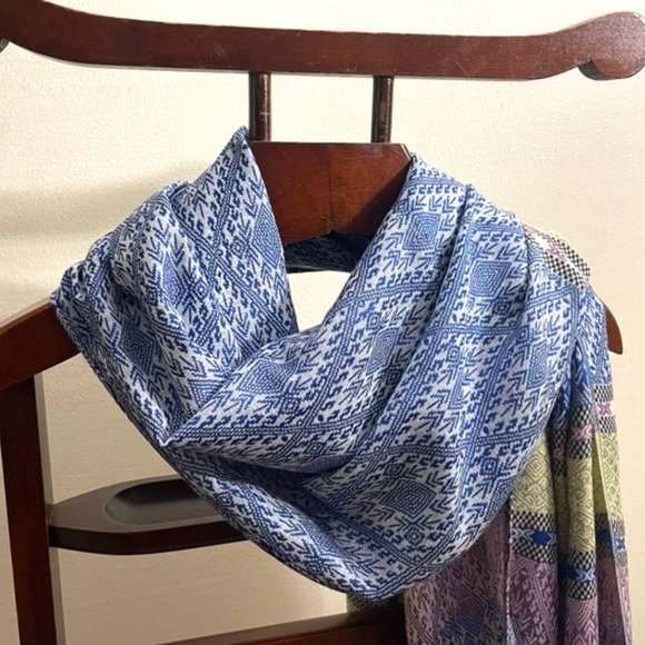 Winter Scarf for Women Blue Pashmina Long Stole Holiday Gift Head Wrap Shawl - Picture 2 of 7